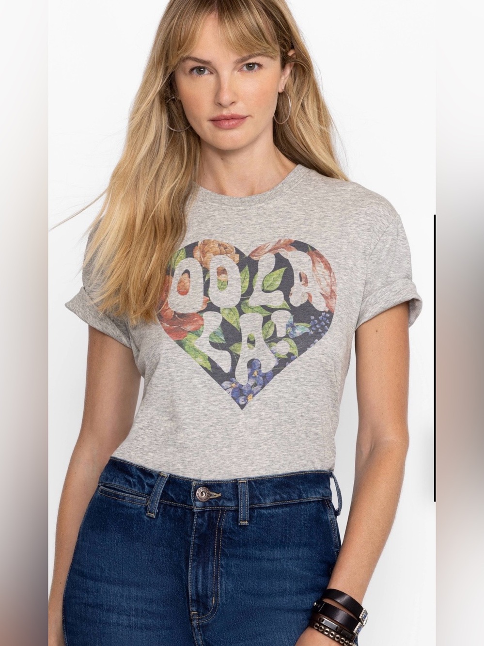 Johnny Was Women's Graphic Short Sleeve Tee in Gray, XS